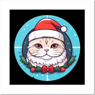 Scottish Fold Cat Xmas, Love Cats Posters and Art